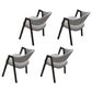 Modern Style Iron Arm Chair Open Back Dining Side Chair with Upholstered Light Gray 4 Piece Set Black Clearhalo 'Dining Chairs' 'Dining Tables & Seating' 'dining_chair' 'furn' 'furn_dining_chair' 'Furniture' 'furniture_dining_chair' 'Kitchen & Dining Furniture' 4831449