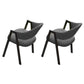 Modern Style Iron Arm Chair Open Back Dining Side Chair with Upholstered Dark Gray 2 Piece Set Black Clearhalo 'Dining Chairs' 'Dining Tables & Seating' 'dining_chair' 'furn' 'furn_dining_chair' 'Furniture' 'furniture_dining_chair' 'Kitchen & Dining Furniture' 4831457