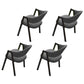 Modern Style Iron Arm Chair Open Back Dining Side Chair with Upholstered Dark Gray 4 Piece Set Black Clearhalo 'Dining Chairs' 'Dining Tables & Seating' 'dining_chair' 'furn' 'furn_dining_chair' 'Furniture' 'furniture_dining_chair' 'Kitchen & Dining Furniture' 4831458