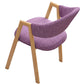Modern Style Iron Arm Chair Open Back Dining Side Chair with Upholstered Purple 1 Piece Natural Wood Clearhalo 'Dining Chairs' 'Dining Tables & Seating' 'dining_chair' 'furn' 'furn_dining_chair' 'Furniture' 'furniture_dining_chair' 'Kitchen & Dining Furniture' 4831459