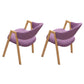 Modern Style Iron Arm Chair Open Back Dining Side Chair with Upholstered Purple 2 Piece Set Natural Wood Clearhalo 'Dining Chairs' 'Dining Tables & Seating' 'dining_chair' 'furn' 'furn_dining_chair' 'Furniture' 'furniture_dining_chair' 'Kitchen & Dining Furniture' 4831460