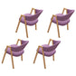 Modern Style Iron Arm Chair Open Back Dining Side Chair with Upholstered Purple 4 Piece Set Natural Wood Clearhalo 'Dining Chairs' 'Dining Tables & Seating' 'dining_chair' 'furn' 'furn_dining_chair' 'Furniture' 'furniture_dining_chair' 'Kitchen & Dining Furniture' 4831461
