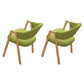 Modern Style Iron Arm Chair Open Back Dining Side Chair with Upholstered Green 2 Piece Set Natural Wood Clearhalo 'Dining Chairs' 'Dining Tables & Seating' 'dining_chair' 'furn' 'furn_dining_chair' 'Furniture' 'furniture_dining_chair' 'Kitchen & Dining Furniture' 4831463