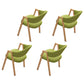 Modern Style Iron Arm Chair Open Back Dining Side Chair with Upholstered Green 4 Piece Set Natural Wood Clearhalo 'Dining Chairs' 'Dining Tables & Seating' 'dining_chair' 'furn' 'furn_dining_chair' 'Furniture' 'furniture_dining_chair' 'Kitchen & Dining Furniture' 4831464