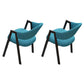 Modern Style Iron Arm Chair Open Back Dining Side Chair with Upholstered Lake Blue 2 Piece Set Black Clearhalo 'Dining Chairs' 'Dining Tables & Seating' 'dining_chair' 'furn' 'furn_dining_chair' 'Furniture' 'furniture_dining_chair' 'Kitchen & Dining Furniture' 4831469