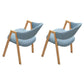 Modern Style Iron Arm Chair Open Back Dining Side Chair with Upholstered Blue 2 Piece Set Natural Wood Clearhalo 'Dining Chairs' 'Dining Tables & Seating' 'dining_chair' 'furn' 'furn_dining_chair' 'Furniture' 'furniture_dining_chair' 'Kitchen & Dining Furniture' 4831475