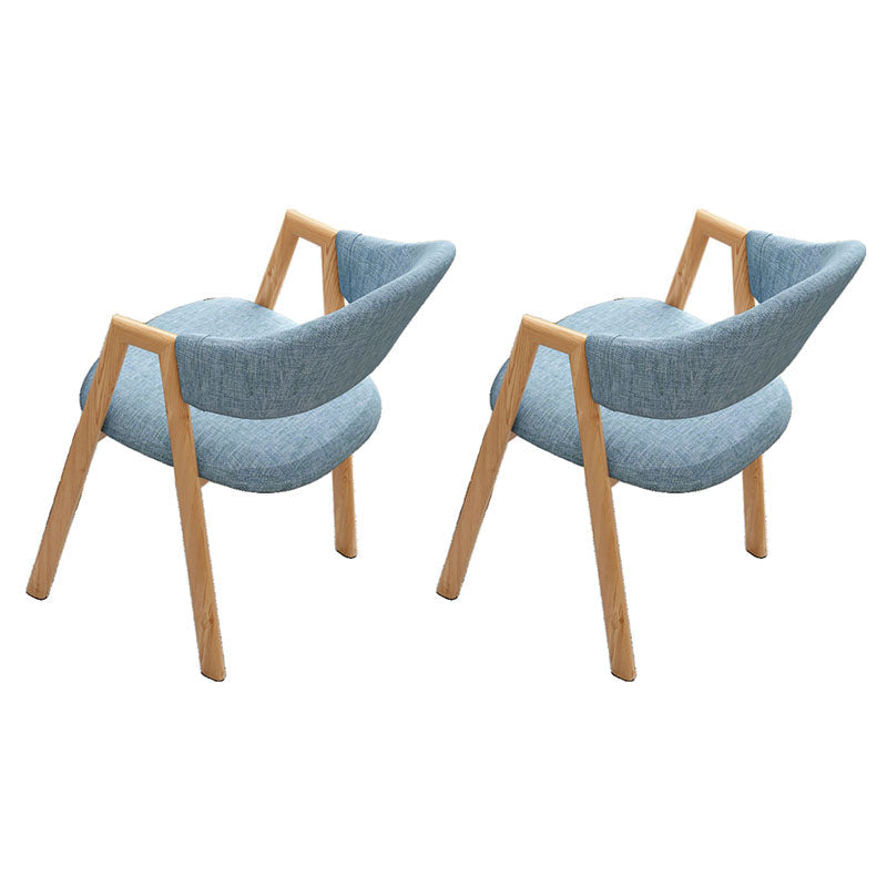Modern Style Iron Arm Chair Open Back Dining Side Chair with Upholstered Blue 2 Piece Set Natural Wood Clearhalo 'Dining Chairs' 'Dining Tables & Seating' 'dining_chair' 'furn' 'furn_dining_chair' 'Furniture' 'furniture_dining_chair' 'Kitchen & Dining Furniture' 4831475