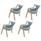Modern Style Iron Arm Chair Open Back Dining Side Chair with Upholstered Blue 4 Piece Set Natural Wood Clearhalo 'Dining Chairs' 'Dining Tables & Seating' 'dining_chair' 'furn' 'furn_dining_chair' 'Furniture' 'furniture_dining_chair' 'Kitchen & Dining Furniture' 4831476