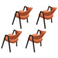 Modern Style Iron Arm Chair Open Back Dining Side Chair with Upholstered Orange 4 Piece Set Black Clearhalo 'Dining Chairs' 'Dining Tables & Seating' 'dining_chair' 'furn' 'furn_dining_chair' 'Furniture' 'furniture_dining_chair' 'Kitchen & Dining Furniture' 4831479