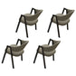 Modern Style Iron Arm Chair Open Back Dining Side Chair with Upholstered Grey 4 Piece Set Black Clearhalo 'Dining Chairs' 'Dining Tables & Seating' 'dining_chair' 'furn' 'furn_dining_chair' 'Furniture' 'furniture_dining_chair' 'Kitchen & Dining Furniture' 4831485