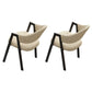 Modern Style Iron Arm Chair Open Back Dining Side Chair with Upholstered Khaki 2 Piece Set Black Clearhalo 'Dining Chairs' 'Dining Tables & Seating' 'dining_chair' 'furn' 'furn_dining_chair' 'Furniture' 'furniture_dining_chair' 'Kitchen & Dining Furniture' 4831490