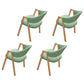 Modern Style Iron Arm Chair Open Back Dining Side Chair with Upholstered Pea Green 4 Piece Set Natural Wood Clearhalo 'Dining Chairs' 'Dining Tables & Seating' 'dining_chair' 'furn' 'furn_dining_chair' 'Furniture' 'furniture_dining_chair' 'Kitchen & Dining Furniture' 4831494