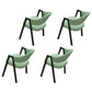 Modern Style Iron Arm Chair Open Back Dining Side Chair with Upholstered Pea Green 4 Piece Set Black Clearhalo 'Dining Chairs' 'Dining Tables & Seating' 'dining_chair' 'furn' 'furn_dining_chair' 'Furniture' 'furniture_dining_chair' 'Kitchen & Dining Furniture' 4831497