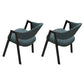 Modern Style Iron Arm Chair Open Back Dining Side Chair with Upholstered Gray-Blue 2 Piece Set Black Clearhalo 'Dining Chairs' 'Dining Tables & Seating' 'dining_chair' 'furn' 'furn_dining_chair' 'Furniture' 'furniture_dining_chair' 'Kitchen & Dining Furniture' 4831502