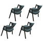 Modern Style Iron Arm Chair Open Back Dining Side Chair with Upholstered Gray-Blue 4 Piece Set Black Clearhalo 'Dining Chairs' 'Dining Tables & Seating' 'dining_chair' 'furn' 'furn_dining_chair' 'Furniture' 'furniture_dining_chair' 'Kitchen & Dining Furniture' 4831503
