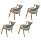 Modern Style Iron Arm Chair Open Back Dining Side Chair with Upholstered Light Gray 4 Piece Set Natural Wood Clearhalo 'Dining Chairs' 'Dining Tables & Seating' 'dining_chair' 'furn' 'furn_dining_chair' 'Furniture' 'furniture_dining_chair' 'Kitchen & Dining Furniture' 4831506