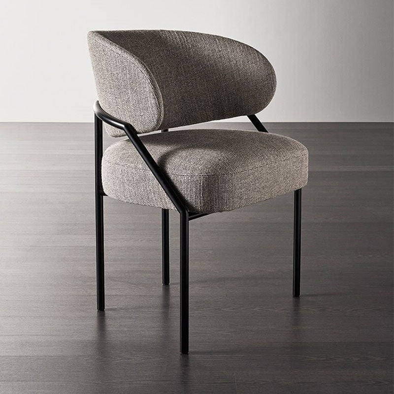 Metal Kitchen and Dining Room Chair Open Back Dining Side Chair in Black Clearhalo 'Dining Chairs' 'Dining Tables & Seating' 'dining_chair' 'furn' 'furn_dining_chair' 'Furniture' 'furniture_dining_chair' 'Kitchen & Dining Furniture' 4831511