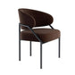 Metal Kitchen and Dining Room Chair Open Back Dining Side Chair in Black Dark Brown 1 Piece Clearhalo 'Dining Chairs' 'Dining Tables & Seating' 'dining_chair' 'furn' 'furn_dining_chair' 'Furniture' 'furniture_dining_chair' 'Kitchen & Dining Furniture' 4831512