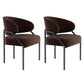 Metal Kitchen and Dining Room Chair Open Back Dining Side Chair in Black Dark Brown 2 Piece Set Clearhalo 'Dining Chairs' 'Dining Tables & Seating' 'dining_chair' 'furn' 'furn_dining_chair' 'Furniture' 'furniture_dining_chair' 'Kitchen & Dining Furniture' 4831513