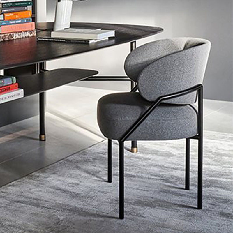 Metal Kitchen and Dining Room Chair Open Back Dining Side Chair in Black Clearhalo 'Dining Chairs' 'Dining Tables & Seating' 'dining_chair' 'furn' 'furn_dining_chair' 'Furniture' 'furniture_dining_chair' 'Kitchen & Dining Furniture' 4831514