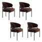 Metal Kitchen and Dining Room Chair Open Back Dining Side Chair in Black Dark Brown 4 Piece Set Clearhalo 'Dining Chairs' 'Dining Tables & Seating' 'dining_chair' 'furn' 'furn_dining_chair' 'Furniture' 'furniture_dining_chair' 'Kitchen & Dining Furniture' 4831515