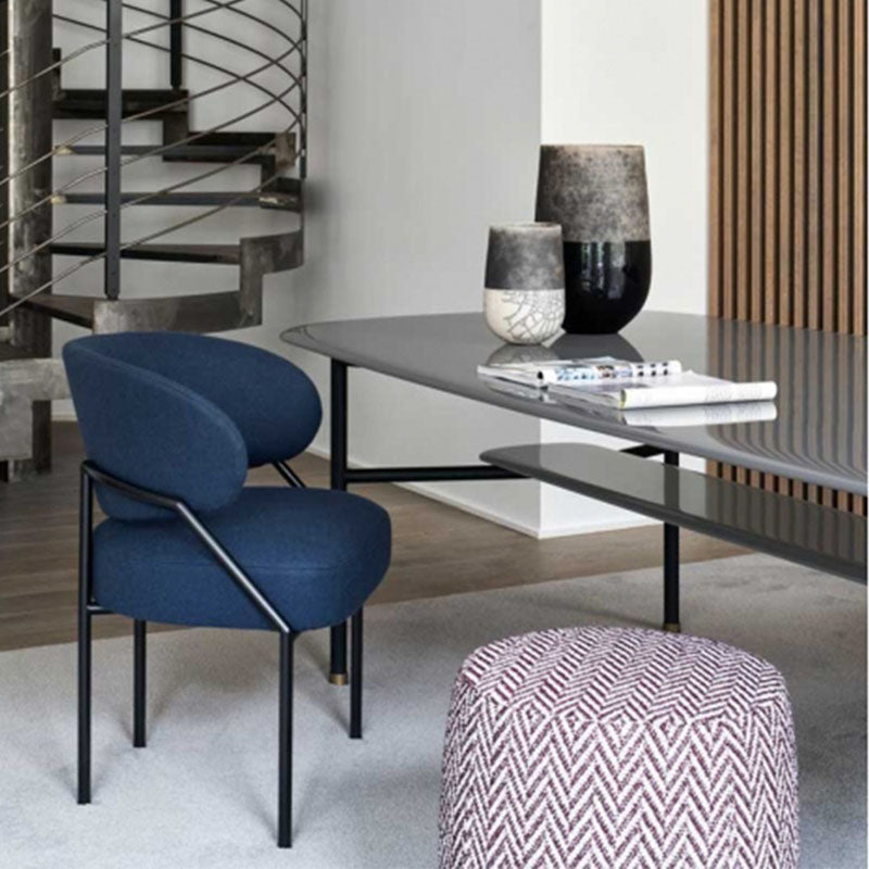 Metal Kitchen and Dining Room Chair Open Back Dining Side Chair in Black Clearhalo 'Dining Chairs' 'Dining Tables & Seating' 'dining_chair' 'furn' 'furn_dining_chair' 'Furniture' 'furniture_dining_chair' 'Kitchen & Dining Furniture' 4831517