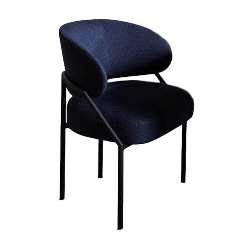 Metal Kitchen and Dining Room Chair Open Back Dining Side Chair in Black Blue 1 Piece Clearhalo 'Dining Chairs' 'Dining Tables & Seating' 'dining_chair' 'furn' 'furn_dining_chair' 'Furniture' 'furniture_dining_chair' 'Kitchen & Dining Furniture' 4831518