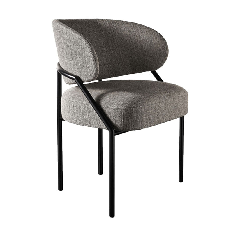 Metal Kitchen and Dining Room Chair Open Back Dining Side Chair in Black Clearhalo 'Dining Chairs' 'Dining Tables & Seating' 'dining_chair' 'furn' 'furn_dining_chair' 'Furniture' 'furniture_dining_chair' 'Kitchen & Dining Furniture' 4831520