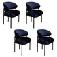 Metal Kitchen and Dining Room Chair Open Back Dining Side Chair in Black Blue 4 Piece Set Clearhalo 'Dining Chairs' 'Dining Tables & Seating' 'dining_chair' 'furn' 'furn_dining_chair' 'Furniture' 'furniture_dining_chair' 'Kitchen & Dining Furniture' 4831521