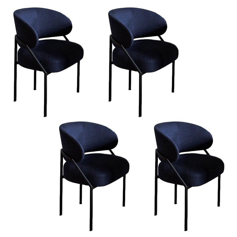 Metal Kitchen and Dining Room Chair Open Back Dining Side Chair in Black Blue 4 Piece Set Clearhalo 'Dining Chairs' 'Dining Tables & Seating' 'dining_chair' 'furn' 'furn_dining_chair' 'Furniture' 'furniture_dining_chair' 'Kitchen & Dining Furniture' 4831521