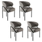 Metal Kitchen and Dining Room Chair Open Back Dining Side Chair in Black Light Gray 4 Piece Set Clearhalo 'Dining Chairs' 'Dining Tables & Seating' 'dining_chair' 'furn' 'furn_dining_chair' 'Furniture' 'furniture_dining_chair' 'Kitchen & Dining Furniture' 4831527