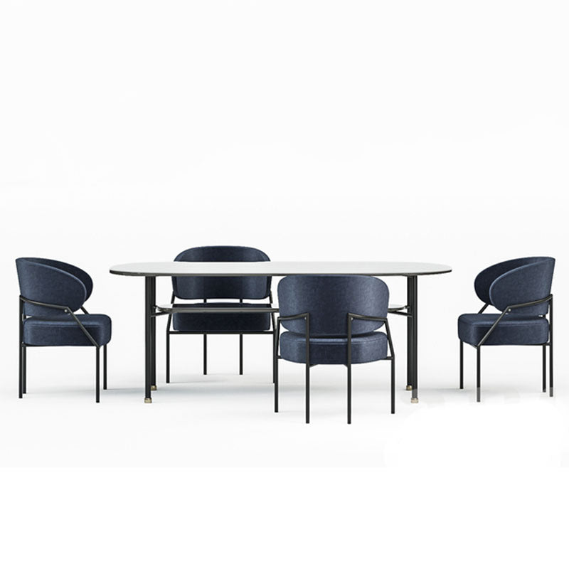 Metal Kitchen and Dining Room Chair Open Back Dining Side Chair in Black Clearhalo 'Dining Chairs' 'Dining Tables & Seating' 'dining_chair' 'furn' 'furn_dining_chair' 'Furniture' 'furniture_dining_chair' 'Kitchen & Dining Furniture' 4831529