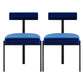 Glam Metal Kitchen and Dining Room Chair Open Back Dining Side Chair in Black Blue 2 Piece Set Clearhalo 'Dining Chairs' 'Dining Tables & Seating' 'dining_chair' 'furn' 'furn_dining_chair' 'Furniture' 'furniture_dining_chair' 'Kitchen & Dining Furniture' 4831537