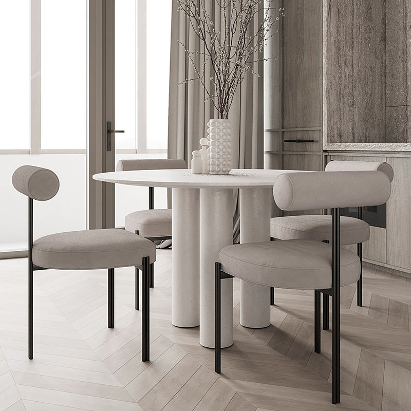 Glam Metal Kitchen and Dining Room Chair Open Back Dining Side Chair in Black Clearhalo 'Dining Chairs' 'Dining Tables & Seating' 'dining_chair' 'furn' 'furn_dining_chair' 'Furniture' 'furniture_dining_chair' 'Kitchen & Dining Furniture' 4831539