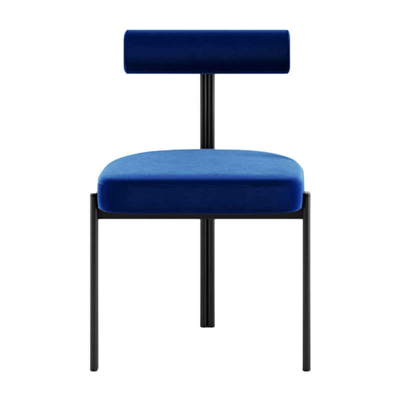 Glam Metal Kitchen and Dining Room Chair Open Back Dining Side Chair in Black Blue 1 Piece Clearhalo 'Dining Chairs' 'Dining Tables & Seating' 'dining_chair' 'furn' 'furn_dining_chair' 'Furniture' 'furniture_dining_chair' 'Kitchen & Dining Furniture' 4831544