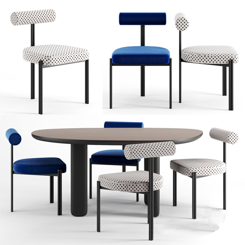 Glam Metal Kitchen and Dining Room Chair Open Back Dining Side Chair in Black Clearhalo 'Dining Chairs' 'Dining Tables & Seating' 'dining_chair' 'furn' 'furn_dining_chair' 'Furniture' 'furniture_dining_chair' 'Kitchen & Dining Furniture' 4831547