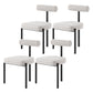 Glam Metal Kitchen and Dining Room Chair Open Back Dining Side Chair in Black Gray-White Plaid 4 Piece Set Clearhalo 'Dining Chairs' 'Dining Tables & Seating' 'dining_chair' 'furn' 'furn_dining_chair' 'Furniture' 'furniture_dining_chair' 'Kitchen & Dining Furniture' 4831549