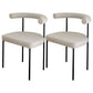 Glam Metal Dining Room Chair Open Back Dining Side Chair in Black Off-White 2 Piece Set Clearhalo 'Dining Chairs' 'Dining Tables & Seating' 'dining_chair' 'furn' 'furn_dining_chair' 'Furniture' 'furniture_dining_chair' 'Kitchen & Dining Furniture' 4831552