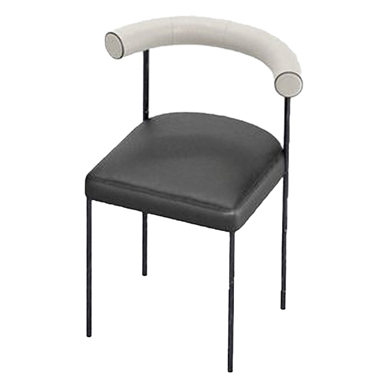 Glam Metal Dining Room Chair Open Back Dining Side Chair in Black Black 1 Piece Clearhalo 'Dining Chairs' 'Dining Tables & Seating' 'dining_chair' 'furn' 'furn_dining_chair' 'Furniture' 'furniture_dining_chair' 'Kitchen & Dining Furniture' 4831555