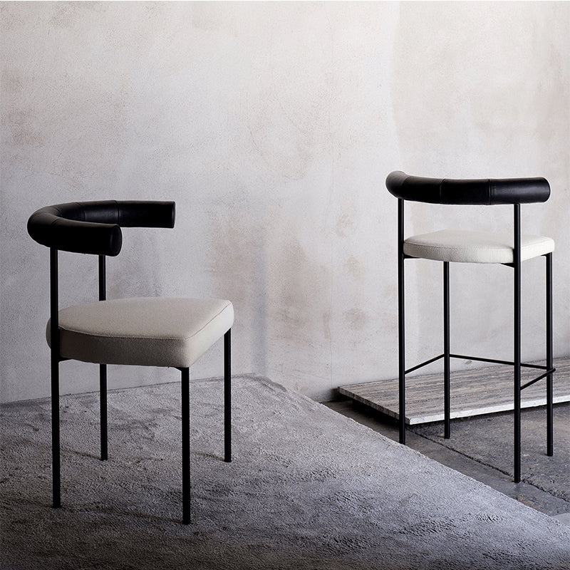 Glam Metal Dining Room Chair Open Back Dining Side Chair in Black Clearhalo 'Dining Chairs' 'Dining Tables & Seating' 'dining_chair' 'furn' 'furn_dining_chair' 'Furniture' 'furniture_dining_chair' 'Kitchen & Dining Furniture' 4831556