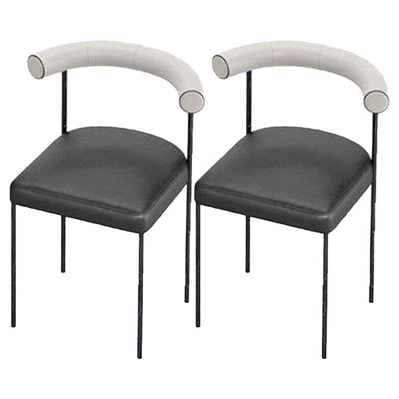 Glam Metal Dining Room Chair Open Back Dining Side Chair in Black Black 2 Piece Set Clearhalo 'Dining Chairs' 'Dining Tables & Seating' 'dining_chair' 'furn' 'furn_dining_chair' 'Furniture' 'furniture_dining_chair' 'Kitchen & Dining Furniture' 4831558