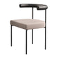 Glam Metal Dining Room Chair Open Back Dining Side Chair in Black Beige 1 Piece Clearhalo 'Dining Chairs' 'Dining Tables & Seating' 'dining_chair' 'furn' 'furn_dining_chair' 'Furniture' 'furniture_dining_chair' 'Kitchen & Dining Furniture' 4831561