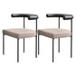 Glam Metal Dining Room Chair Open Back Dining Side Chair in Black Beige 2 Piece Set Clearhalo 'Dining Chairs' 'Dining Tables & Seating' 'dining_chair' 'furn' 'furn_dining_chair' 'Furniture' 'furniture_dining_chair' 'Kitchen & Dining Furniture' 4831563