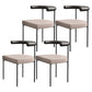 Glam Metal Dining Room Chair Open Back Dining Side Chair in Black Beige 4 Piece Set Clearhalo 'Dining Chairs' 'Dining Tables & Seating' 'dining_chair' 'furn' 'furn_dining_chair' 'Furniture' 'furniture_dining_chair' 'Kitchen & Dining Furniture' 4831566