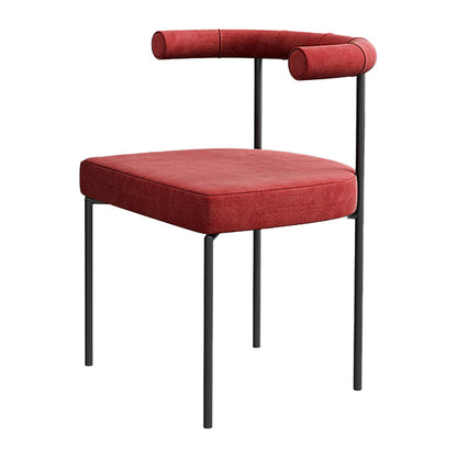 Glam Metal Dining Room Chair Open Back Dining Side Chair in Black Red 1 Piece Clearhalo 'Dining Chairs' 'Dining Tables & Seating' 'dining_chair' 'furn' 'furn_dining_chair' 'Furniture' 'furniture_dining_chair' 'Kitchen & Dining Furniture' 4831567