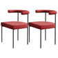 Glam Metal Dining Room Chair Open Back Dining Side Chair in Black Red 2 Piece Set Clearhalo 'Dining Chairs' 'Dining Tables & Seating' 'dining_chair' 'furn' 'furn_dining_chair' 'Furniture' 'furniture_dining_chair' 'Kitchen & Dining Furniture' 4831569
