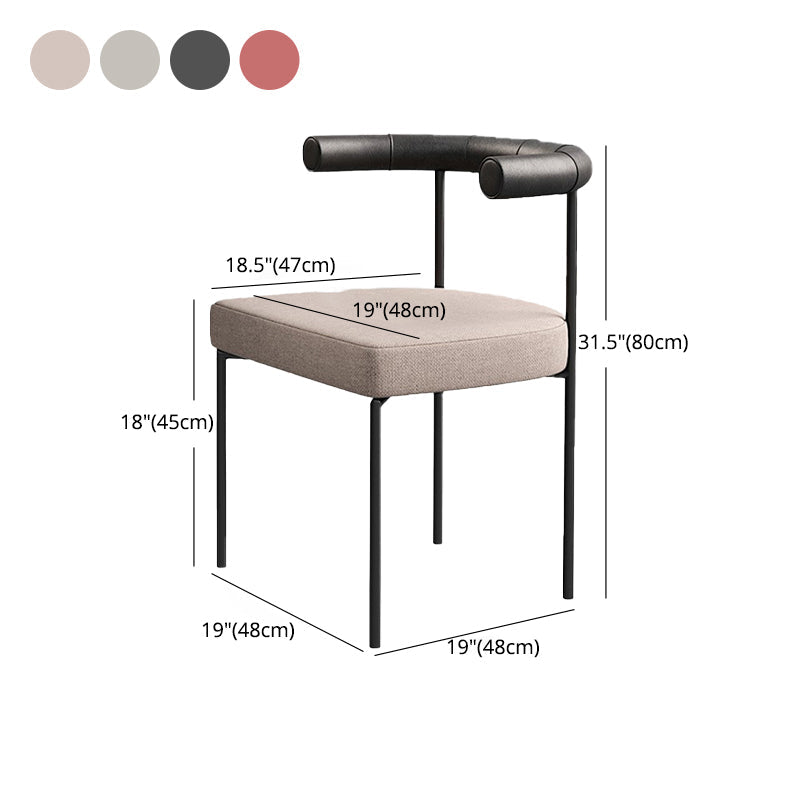 Glam Metal Dining Room Chair Open Back Dining Side Chair in Black Clearhalo 'Dining Chairs' 'Dining Tables & Seating' 'dining_chair' 'furn' 'furn_dining_chair' 'Furniture' 'furniture_dining_chair' 'Kitchen & Dining Furniture' 4831571