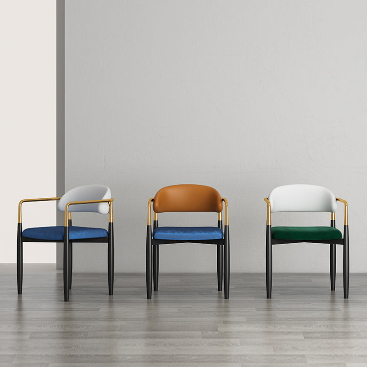 Glam Metal Home Side Chair Open Back Dining Side Chair in Black Clearhalo 'Dining Chairs' 'Dining Tables & Seating' 'dining_chair' 'furn' 'furn_dining_chair' 'Furniture' 'furniture_dining_chair' 'Kitchen & Dining Furniture' 4831576