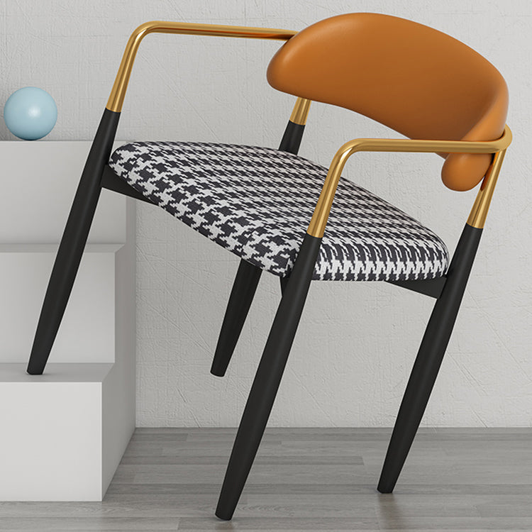 Glam Metal Home Side Chair Open Back Dining Side Chair in Black Clearhalo 'Dining Chairs' 'Dining Tables & Seating' 'dining_chair' 'furn' 'furn_dining_chair' 'Furniture' 'furniture_dining_chair' 'Kitchen & Dining Furniture' 4831578