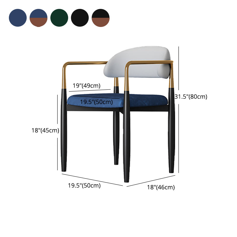 Glam Metal Home Side Chair Open Back Dining Side Chair in Black Clearhalo 'Dining Chairs' 'Dining Tables & Seating' 'dining_chair' 'furn' 'furn_dining_chair' 'Furniture' 'furniture_dining_chair' 'Kitchen & Dining Furniture' 4831597